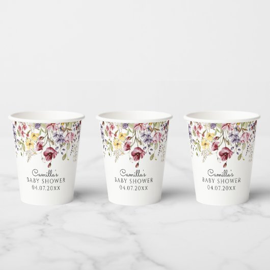 Wildblumen Baby im Blümchen-Kinderdusche Pappbecher (Multi)