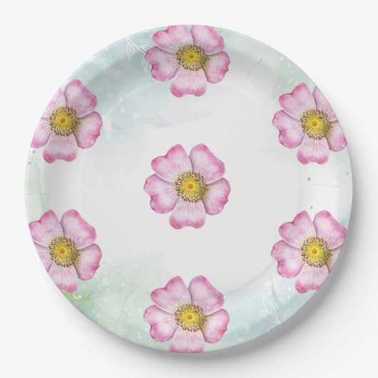 Wildblumen Baby im Blümchen-Kinderdusche Pappteller (Vorderseite)