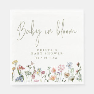 Wildblumen Baby im Blümchen-Kinderdusche Serviette