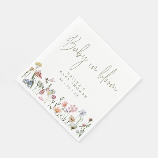 Wildblumen Baby im Blümchen-Kinderdusche Serviette (Ecke)