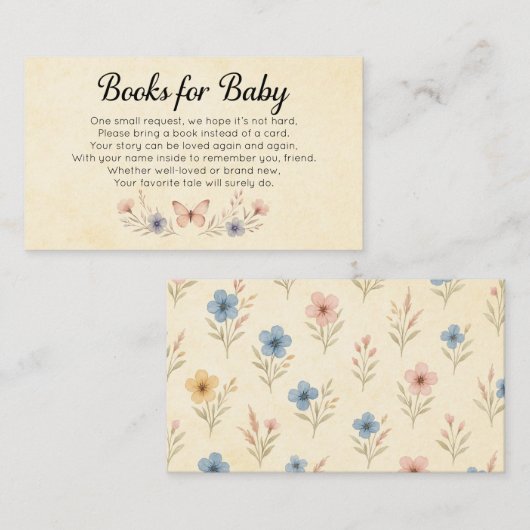 Wildblumen Baby in Bloom Baby Begleitkarte (Vorne/Hinten)