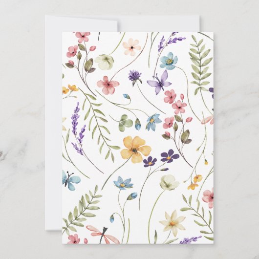 Wildblumen Baby in Bloom Baby Dusche Einladung (Rückseite)