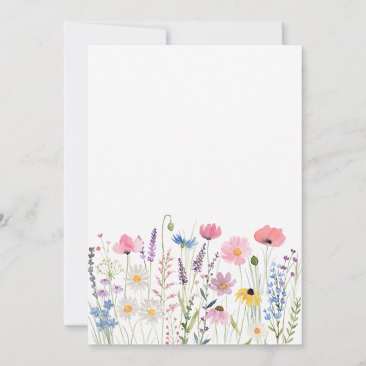 Wildblumen Baby in Bloom Baby Dusche Einladung (Rückseite)