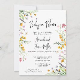 Wildblumen Baby in Bloom Baby Dusche Save The Date