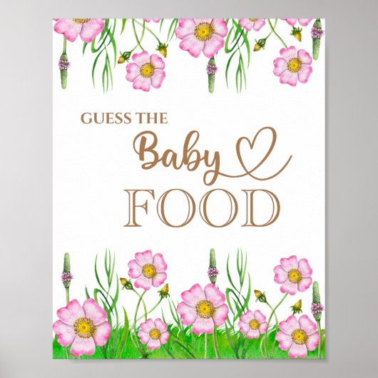 Wildblumen Baby in Bloom "Raten Sie das Baby Food" Poster (Vorne)