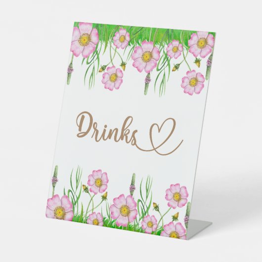 Wildblumen Baby in blühendem Baby-Duschspielpedest Sockelschild (Vorderseite)