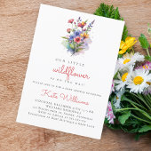 Wildblumen Baby in blühender Aquarellblüte Einladung