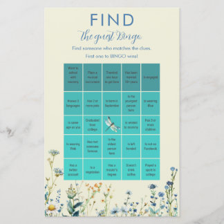 Wildblumen Baby in blühender Babydusche Bingo-Spie