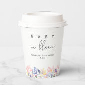 Wildblumen - Baby in blühender Babydusche Pappbecher (Rückseite)