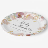 Wildblumen Baby in Blüte Baby Shower Pappteller (Schrägansicht)