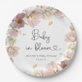 Wildblumen Baby in Blüte Baby Shower Pappteller (Vorderseite)