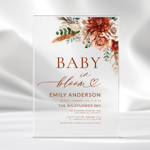 Wildblumen-Baby in Blüte Herbst-Baby-Shower Acryleinladungen