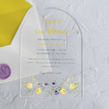 Wildblumen Baby in Blütenbaby Einladung