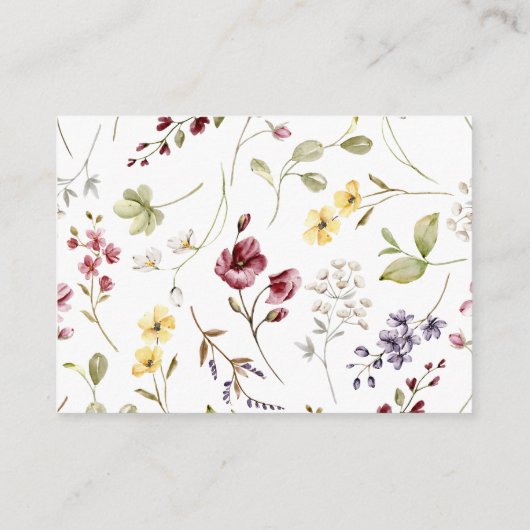 Wildblumen Baby in Blütenduschbüchern für Baby Begleitkarte (Rückseite)