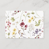 Wildblumen Baby in Blütendusche Windelwanne Begleitkarte (Rückseite)