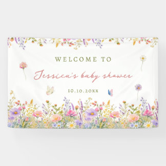 Wildblumen-Baby-Party Banner