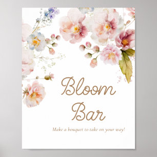 Wildblumen-Baby-Party-Blüten-Bar Poster