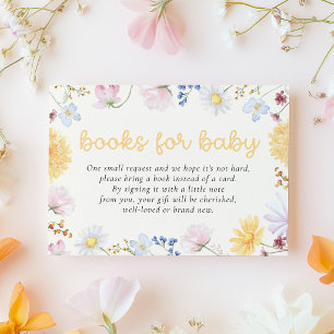 Wildblumen-Baby-Party-Bücher für Baby Begleitkarte