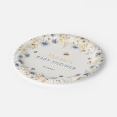 Wildblumen-Baby-Party Frühling Pappteller (Schrägansicht)