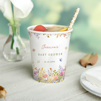 Wildblumen-Baby-Party Pappbecher