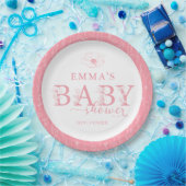 Wildblumen-Baby-Party | Rosa Blumenmuster Pappteller (Party)