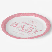 Wildblumen-Baby-Party | Rosa Blumenmuster Pappteller (Schrägansicht)