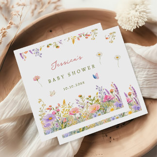 Wildblumen-Baby-Party Serviette