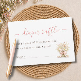 Wildblumen-Baby-Party-Windel-Raffel-Loskarte Dankeskarte