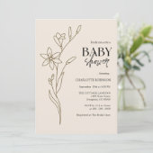 Wildblumen-Baby-Shower-Einladung Einladung (Stehend Vorderseite)