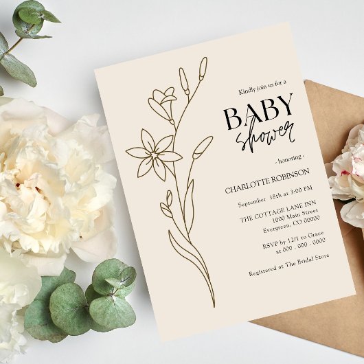 Wildblumen-Baby-Shower-Einladung Einladung