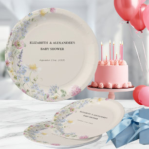 Wildblumen-Baby-Shower für Paare  Pappteller