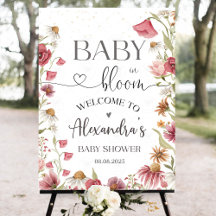 Wildblumen-Baby-Shower-Garten-Willkommensschild 