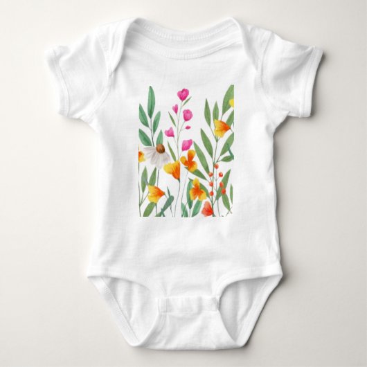 Wildblumen Baby Strampler (Vorderseite)
