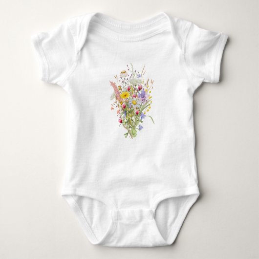 Wildblumen Baby Strampler (Vorderseite)