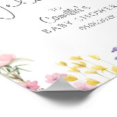 Wildblumen Babydusche Begrüßung Poster (Ecke)