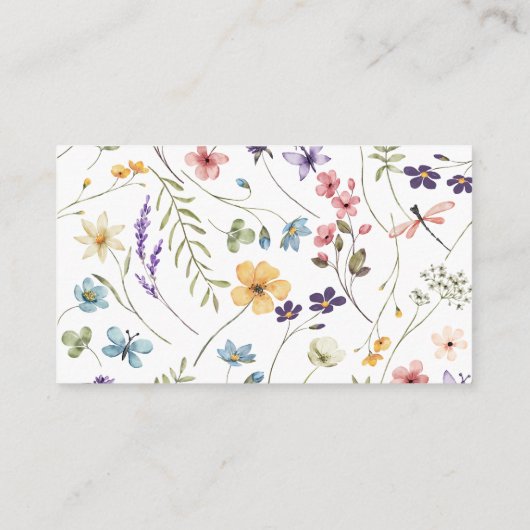 Wildblumen Babydusche buchen Baby in Bloom Begleitkarte (Rückseite)