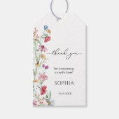 Wildblumen Babydusche Danke Geschenkanhänger (Vorderseite)