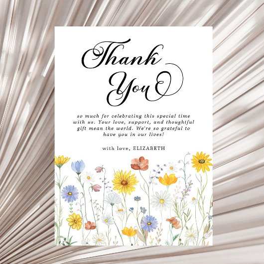 Wildblumen Babydusche Dankeskarte