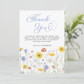 Wildblumen Babydusche Dankeskarte (Stehend Vorderseite)
