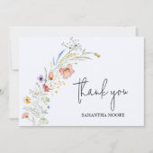 Wildblumen Babydusche Dankeskarte (Vorderseite)