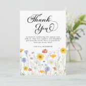 Wildblumen Babydusche Dankeskarte (Stehend Vorderseite)