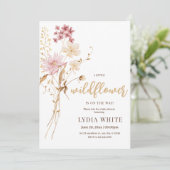 Wildblumen Babydusche einladen, Minimalistisches B Einladung (Stehend Vorderseite)