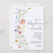 Wildblumen Babydusche Einladung (Vorderseite)