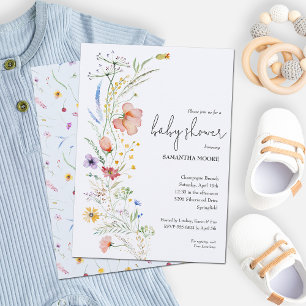 Wildblumen Babydusche Einladung