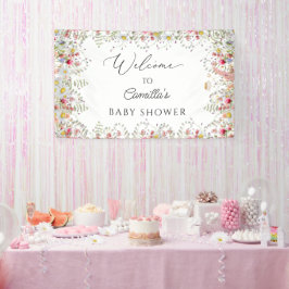 Wildblumen Babydusche Hintergrund-Banner Banner