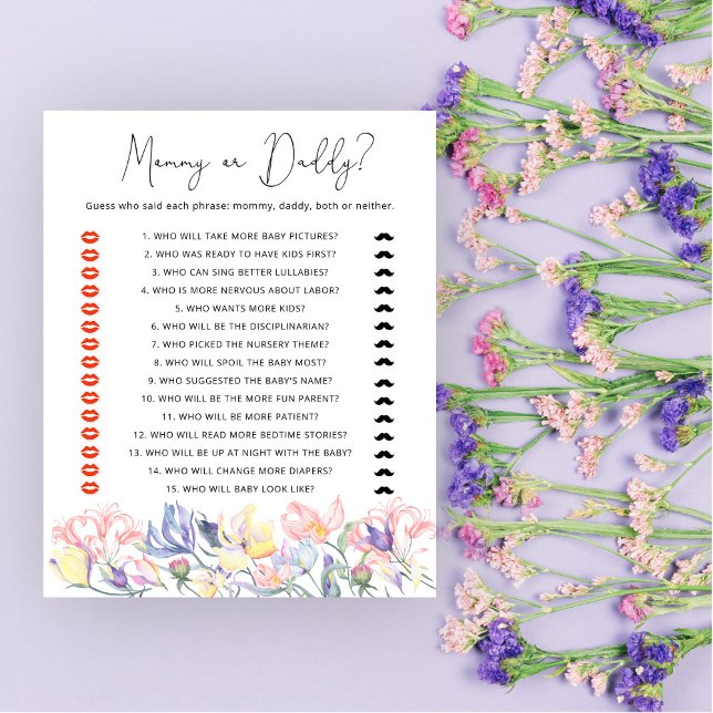 Wildblumen Babydusche Mommy oder Daddy-Spiel (Von Creator hochgeladen)