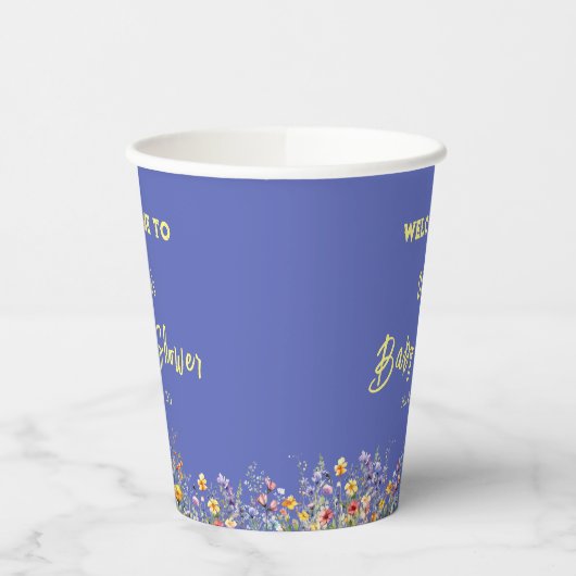 Wildblumen Babydusche Papiertasse Pappbecher (Links)