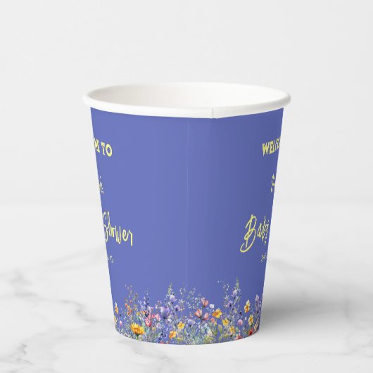 Wildblumen Babydusche Papiertasse Pappbecher (Rechts)