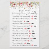 Wildblumen Babydusche "raten Sie, wer" Spiel (Vorderseite)