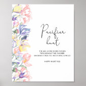 Wildblumen Babydusche Schnuller Jagd Spiel Poster (Vorne)